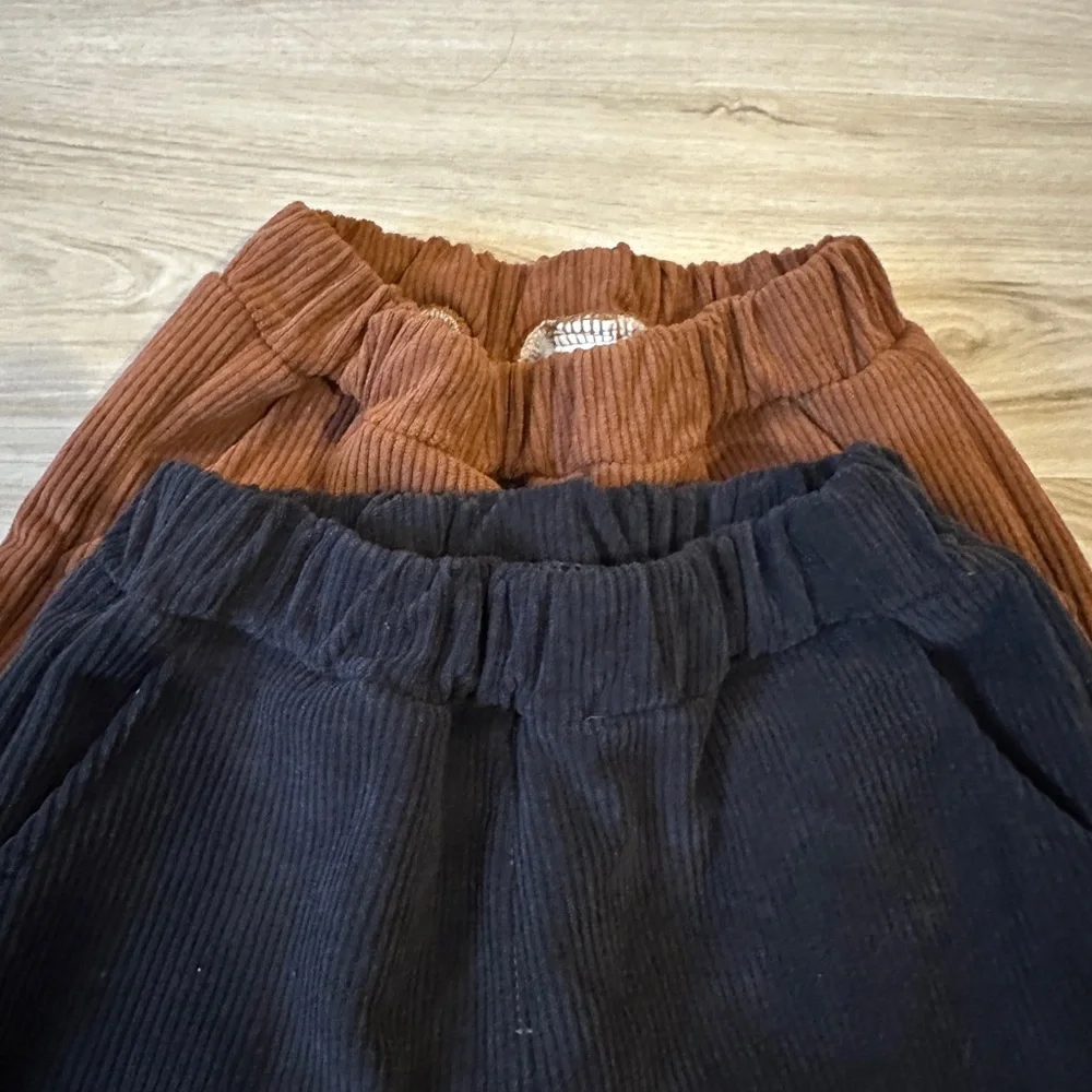 Toddler Corduroy Pants Set Brown & Navy‎ 2–3T Bear Patch Unisex - Picture 7 of 8